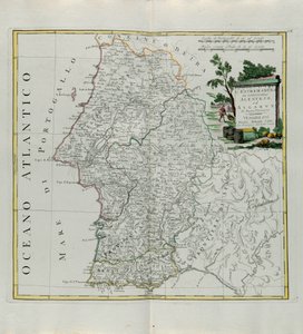 Extremadura von Portugal Alentejo oder Algarve, Stich von G. Zuliani aus Band I des Neuesten Atlas, veröffentlicht in Venedig 1776 von Antonio Zatta, Privatsammlung