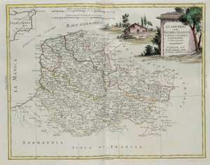 Die Gouvernements von Französisch-Flandern, Artois, Picardie und Boulonnais, Stich von G. Zuliani aus Band I des Neuesten Atlas, veröffentlicht in Venedig 1776 von Antonio Zatta, Privatsammlung