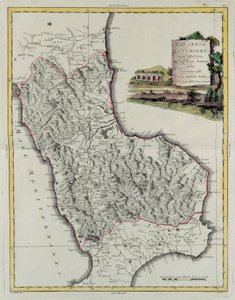 Kalabrien, Gravur von G. Zuliani aus Band II des "Neuesten Atlas" veröffentlicht in Venedig 1783 von Antonio Zatta, Private Sammlung