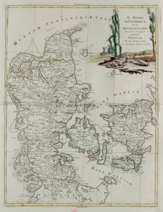 Königreich Dänemark mit dem Herzogtum Schleswig, Stich von G. Zuliani aus Band III des "Neuesten Atlas" veröffentlicht in Venedig 1781 von Antonio Zatta, Privatsammlung