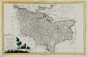 Provinz Kent, Stich von G. Zuliani aus Band I des "Neuesten Atlas" veröffentlicht in Venedig 1779 von Antonio Zatta, Privatsammlung