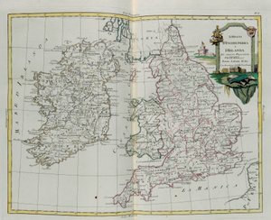 Die Königreiche England und Irland, Stich von G. Zuliani aus Band I des Neuesten Atlas, veröffentlicht in Venedig 1776 von Antonio Zatta, Privatsammlung