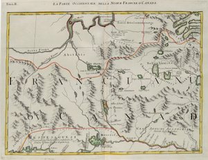 Der westliche Teil von Neufrankreich oder Kanada, Kupferstich von G. Zuliani aus Band I des "Neuesten Atlas" veröffentlicht in Venedig 1778 von Antonio Zatta, Privatsammlung