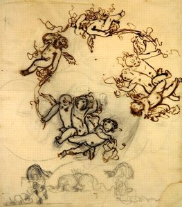 Putti, Studie für eine Deckendekoration im Speisesaal des Palais D