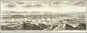 1720 Illustration - Aussicht der Stadt Kaschan in Persien, fünf Tagesreisen von Isfahan von Gabriel Bodenehr