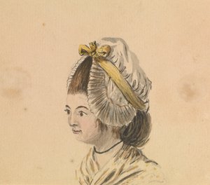 Kopf einer Frau in einer Rüschenhaube, ca. 1774