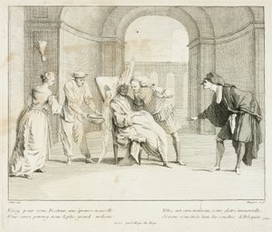 Tafel aus Livre de Scènes Comiques von Gabriel Huquier