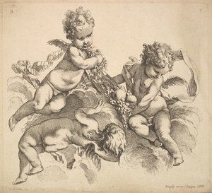 Drei Kinder mit einer Obstschale, 1738-45