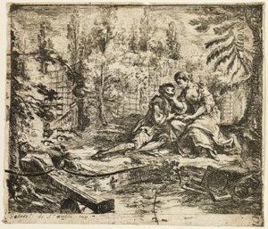 Galantes Gespräch von Gabriel Jacques de Saint Aubin