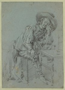 Ein sitzender Mann mit einer Pfeife von Gabriel Metsu