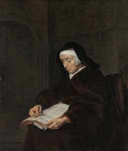 Alte Frau beim Meditieren