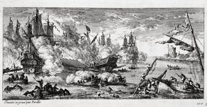 Seeschlacht von Agosta zwischen der französischen Flotte und einer spanisch-niederländischen Allianz am 22. April 1676