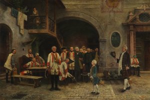 Kaiser Joseph II. als Knabe bei den Invaliden in Wien von Gabriel von Hackl