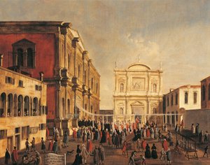 Italien, Venetien, Venedig, Dogen von Venedig und Signoria bei der Kirche San Rocco, am Festtag des Heiligen von Gabriele Bella