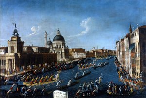 Venedig, die Frauenregatta auf dem Canal Grande. Gemälde von Gabriel Bella. Zweite Hälfte des 18. Jahrhunderts. Venedig Raccolta Querini - Stampalia von Gabriele Bella