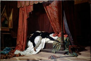 Tod des Herzogs von Florenz Alessandro de Medici, getötet von Lorenzino de Medici (um 1865) von Gabriele Castagnola