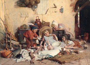 Die kleine Mama, zweite Hälfte des 19. Jahrhunderts von Gaetano Chierici