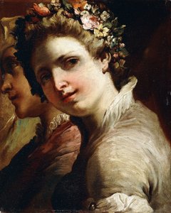 Studien von Köpfen eines jungen Mannes und eines Mädchens von Gaetano Gandolfi