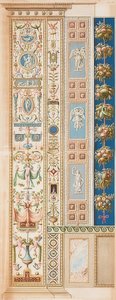 Pilaster Loggia XII (Verzierung, welche aus einem Gefäß herauswächst)