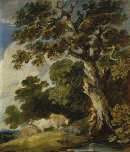 Eine bewaldete Landschaft mit Vieh und Hirten von Gainsborough Dupont