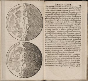 Seite aus dem Buch Sidereus Nuncius von Galileo Galilei, 1610