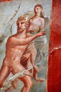Detail eines Freskos aus dem Kollegium oder Sacellum des Augustales, Herculaneum (Fresko) von Gallo Roman