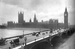 Houses of Parliament und Westminster Bridge, 1919