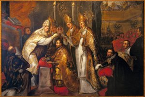 Krönung von Kaiser Karl V. in Bologna durch Papst Clemens VII.