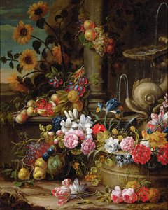 Stillleben mit Obst und Blumen von Gaspar Pieter II Verbruggen