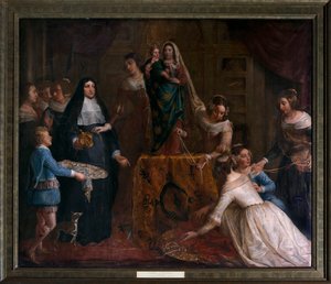 Erzherzogin Isabella von Spanien, die ihre Juwelen der Basilika St. Martin in Halle schenkt von Gaspar De Crayer