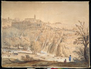 Ansicht des Basilianerklosters in Grottaferrata, Rom von Gaspar van Wittel