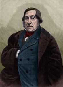 Porträt von Gioachino (Gioacchino) Rossini (1792-1868), italienischer Komponist - Gravur nach dem Foto von Nadar