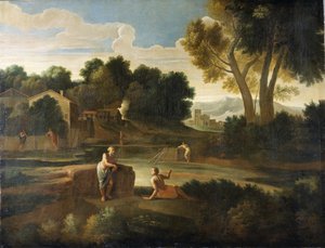 Klassische Landschaft mit Figuren von Gaspard Poussin Dughet