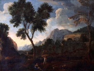 Jäger in einem Tal von Gaspard Poussin Dughet