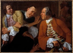 Der Kampf zwischen Herren. Gemälde von Gaspare Traversi (1732-1769) von Gaspare Traversi