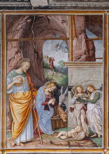 Detail der Geburt Christi, aus "Das Leben und die Passion Christi" von Gaudenzio Ferrari