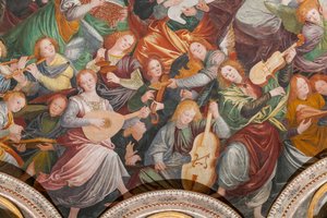Detail der Himmelfahrt der seligen Jungfrau, bekannt als "Der Chor der musizierenden Engel"