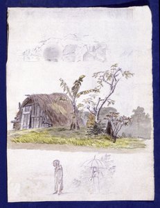 Indigenes Haus auf La Réunion von Genevieve Sophie Marie Adele Patu de Rosemont