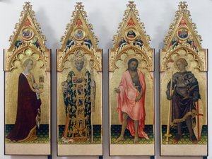 Vier Heilige des Quaratesi-Polyptychons, Heilige Maria Magdalena, Heiliger Nikolaus von Bari, Heiliger Johannes der Täufer und Heiliger Georg