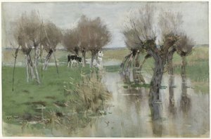 Hochwasser auf der Weide von Geo Poggenbeek