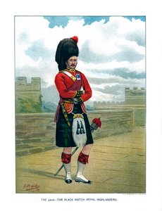 Die 42., Die Black Watch Royal Highlanders, um 1890 von Geoffrey Douglas Giles
