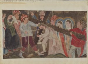 Stationen des Kreuzwegs Nr. 8: Jesus spricht zu den Frauen von Jerusalem, um 1936