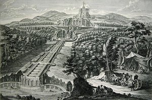 Ansicht über das Oktagon und die Kaskaden, graviert von W.C. Mayr von Georg (after) Finck or Fuenck
