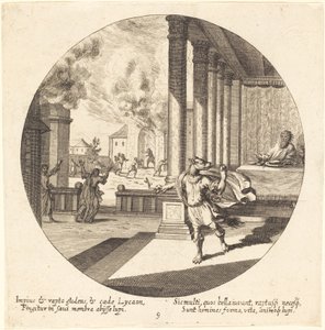 Jupiter verwandelt Lykaon in einen Wolf von Georg Andreas Wolfgang the Elder