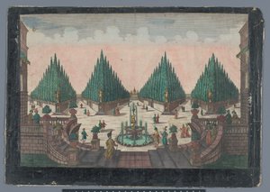 Gezicht op een cipressentuin te Constantinopel von Georg Balthasar Probst (possibly)