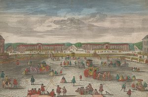 Blick auf die Ställe des Schlosses von Versailles von Georg Balthasar Probst
