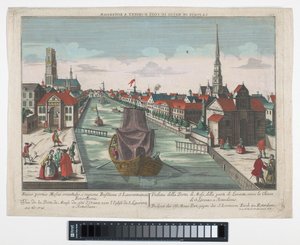 Ansicht der Wester Oude Hoofdpoort und der Ooster Oude Hoofdpoort in Rotterdam