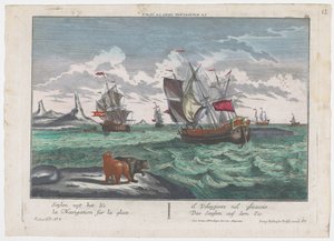 Ansicht des Segelns auf dem Eis (Serie: Walvisfangst vor Grönland)