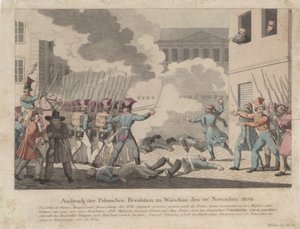 Ausbruch der polnischen Revolution in Warschau im November 1830 von Georg Benedikt Wunder