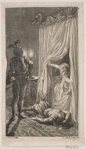 Illustration mit Schlafzimmerszene
